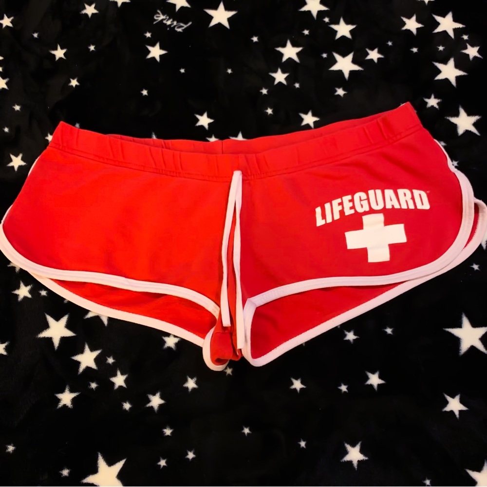 100% Authentic LIFEGUARD Shorts Maui, Hawaii Red & White, Size XL